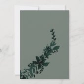 バラ金ゴールドタイポグラフィフローラセージ結婚グリーン 招待状 (裏面)