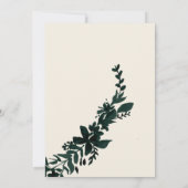 バラ金ゴールドタイポグラフィフローラ結婚アイボリー 招待状 (裏面)