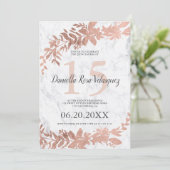 バラ金ゴールドタイポグラフィフローラ赤面ピンクキンセアニェラ 招待状 (スタンド正面)