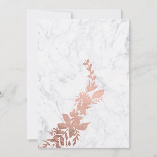 バラ金ゴールドタイポグラフィフローラ赤面ピンクキンセアニェラ 招待状 (裏面)