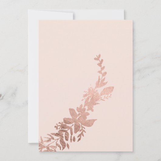 バラ金ゴールドタイポグラフィフローラ赤面ピンクスイート16 招待状 (裏面)