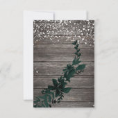 バラ金ゴールドタイポグラフィリーフ雪の木rsvp 結婚s 出欠カード (裏面)