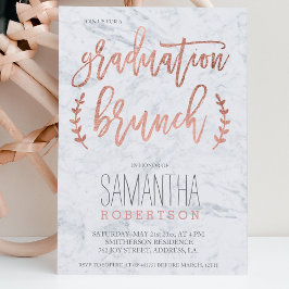 バラ金ゴールドタイポグラフィ大理石卒業ブランチ 招待状