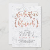 バラ金ゴールドタイポグラフィ大理石卒業ブランチ 招待状 (正面)