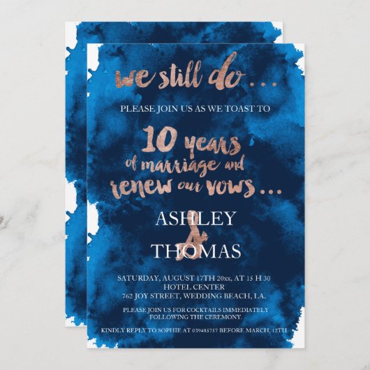 バラ金ゴールドタイポグラフィ発願10周年 招待状 (正面/裏面)