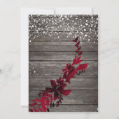 バラ金ゴールドタイポグラフィ紅葉雪結婚木材 招待状 (裏面)