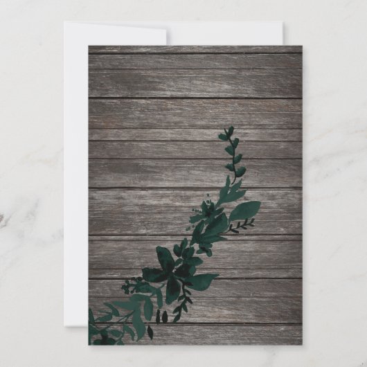 バラ金ゴールドタイポグラフィ緑葉樹クリスマス 招待状 (裏面)