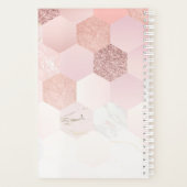 バラ金ゴールドタイルテクスチャ爪、 ネイルアポイントメントブック プランナー手帳 (裏面)