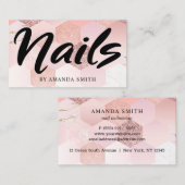 バラ金ゴールドタイル爪、 ネイル 名刺 (正面/裏面)