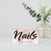 バラ金ゴールドタイル爪、 ネイル 名刺 (スタンド正面)