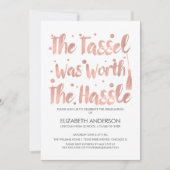 バラ金ゴールドタッセル卒業カード 招待状 (正面)