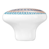 バラ金ゴールドターコイズタートルマンダラ航海の セラミックノブ (側面)