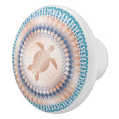 バラ金ゴールドターコイズタートルマンダラ航海の セラミックノブ (右)