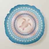 バラ金ゴールドターコイズトルマンダラ |沿岸 ラウンドクッション (正面)