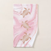 バラ金ゴールドタートルズインクマーブルコースト バスタオルセット (ハンドタオル)