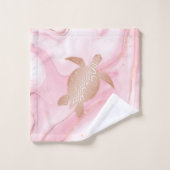 バラ金ゴールドタートルズインクマーブルコースト バスタオルセット (ウォッシュタオル)