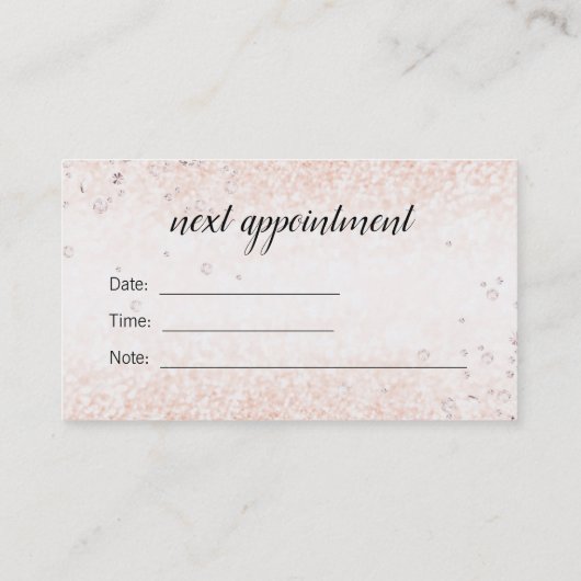 バラ金ゴールドダイヤモンドアポイントメント付き名刺 予約カード (裏面)