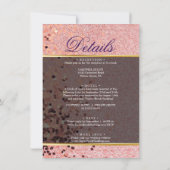 バラ金ゴールドダイヤモンドカスタムハート結婚写真 招待状 (裏面)