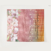 バラ金ゴールドダイヤモンドグリッターフローラキンセアニラ タペストリー (正面(横))