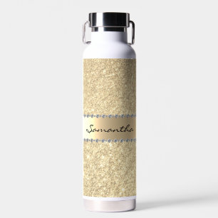 バラ金ゴールドダイヤモンドグリッター金きらきら光る属モノグラム ウォーターボトル