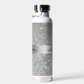 バラ金ゴールドダイヤモンドグリッター金きらきら光る属モノグラム ウォーターボトル (右面)