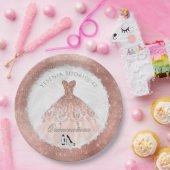 バラ金ゴールドダイヤモンドスパークルグラムキンセアニラ ペーパープレート (パーティー)