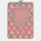 バラ金ゴールドダイヤモンドタフテッドクリスマスオーナメント シルバープレートフレームオーナメント (正面)