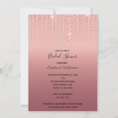 バラ金ゴールドダイヤモンドドリッピングトレンディーブライダルシャワー 招待状 (正面)