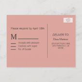 バラ金ゴールドダイヤモンドドレスキンセアニェラRSVPカード インビテーションポストカード (裏面)