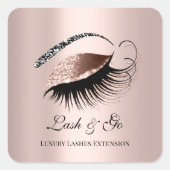 バラ金ゴールドダイヤモンドメイクアップアーティストラッシュエクステンション スクエアシール (正面)