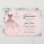 バラ金ゴールドダイヤモンドレースガウンキンセアニェラ 招待状 (正面/裏面)