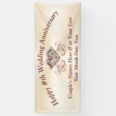 バラ金ゴールドダイヤモンド記念日バナパーソナライズされた、 横断幕 (縦)