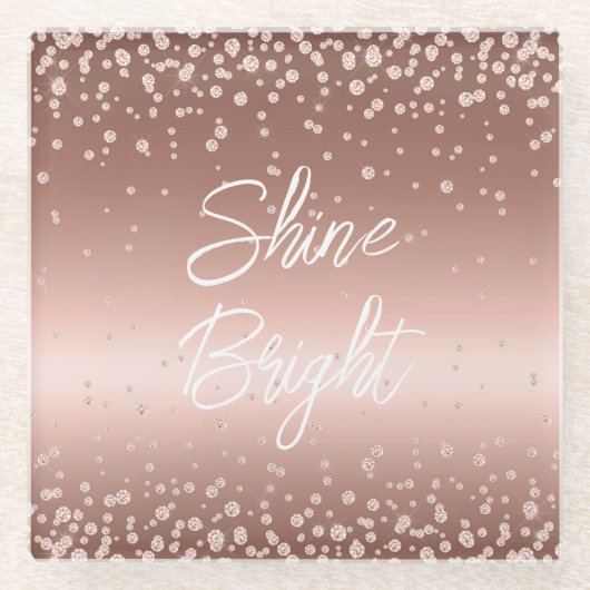 バラ金ゴールドダイヤモンド ガラスコースター (正面)