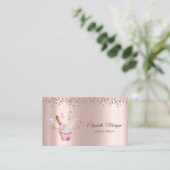 バラ金ゴールドダイヤモンド、フラワーカップケーキベーカリーツール 名刺 (スタンド正面)