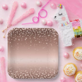 バラ金ゴールドダイヤモンド ペーパープレート (パーティー)