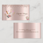 バラ金ゴールドダイヤモンド、花、カップケーキベーカリーツール 名刺 (正面/裏面)