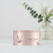 バラ金ゴールドダイヤモンド、花、カップケーキベーカリーツール 名刺 (スタンド正面)