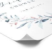 バラ金ゴールドダスティブルーグリーンリーブライダルシャワー ポスター (角)