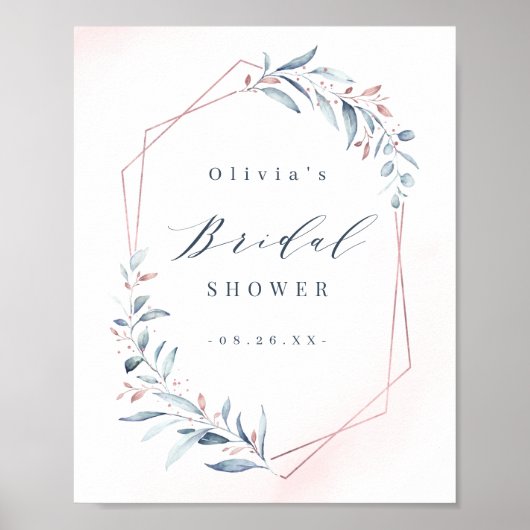 バラ金ゴールドダスティブルーグリーンリーブライダルシャワー ポスター (正面)