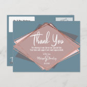 バラ金ゴールドダスティブルーマウヴジオメトリックサンキュー ポストカード (正面/裏面)