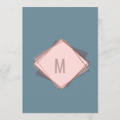 バラ金ゴールドダスティブルーマウヴジオメトリック婚約 招待状 (裏面)