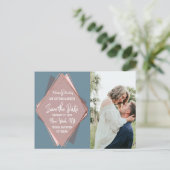 バラ金ゴールドダスティブルーメイヴジオメトリック日付を保存 案内ポストカード (スタンド正面)