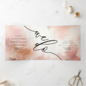 バラ金ゴールドダストウォーター色モノグラム招待状 三つ折りカード (内部)