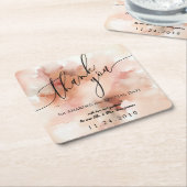 バラ金ゴールドダストウォーター色 スクエアペーパーコースター (アングル)