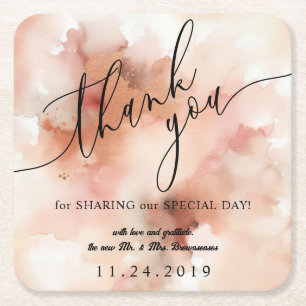 バラ金ゴールドダストウォーター色 スクエアペーパーコースター