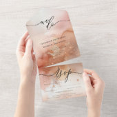 バラ金ゴールドダスト水の色ようこそ私たちはrsvpする オールインワン招待状 (貼ってはがせる)