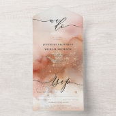 バラ金ゴールドダスト水の色ようこそ私たちはrsvpする オールインワン招待状 (内側)