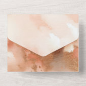 バラ金ゴールドダスト水の色ようこそ私たちはrsvpする オールインワン招待状 (裏面)