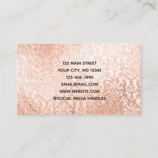 バラ金ゴールドダマスクエレガントフェミニン 名刺 (裏面)