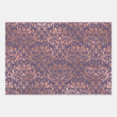 バラ金ゴールドダマスクオンパープル ラッピングペーパーシート (正面3)